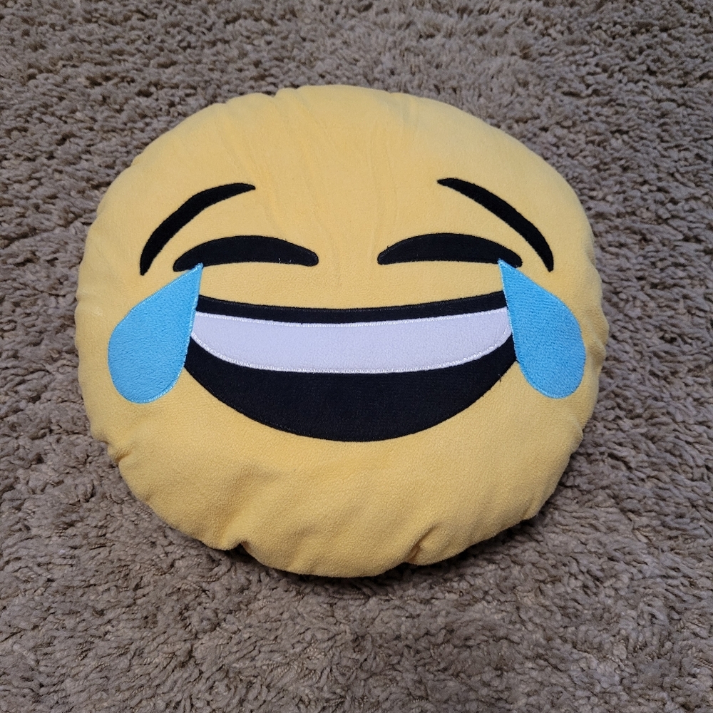 Laughing While Crying Emoji Pillow